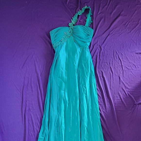 Long Ity Gown In Turquoise